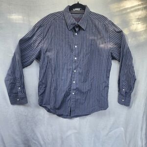 Robert Graham Extra Large Striped Long Sleeve Flip Cuff Button Front Dress Shirt